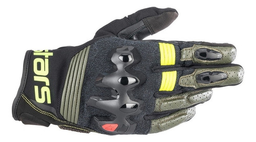 Luva Alpinestars Halo Couro Masculina Forest Amarelo Flu @# Tamanho Gggg