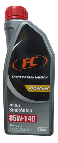 Aceite De Transmision Fc Geartech Api-gl-5 Sincronica 85w140