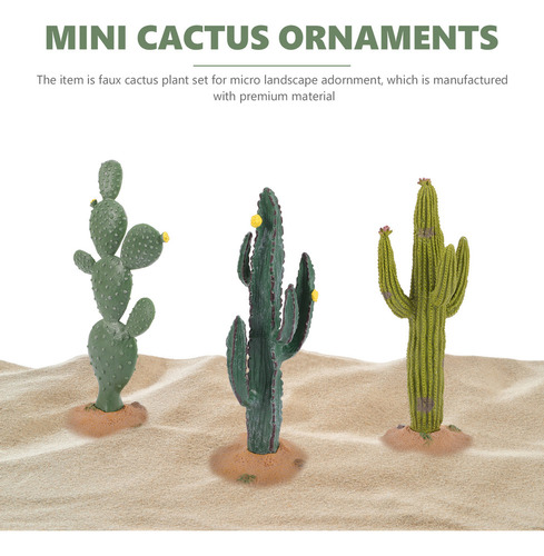 Decoração Simulada De Cactos, 3 Peças