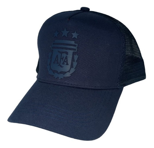 Gorra Argentina 3 Estrellas Trucker De Gabardina Escudo Goma