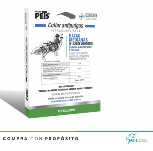 Imagen 2 de 2 de Collar Antipulgas P/razas Medianas (51 Cm)