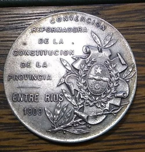 Medalla Plata Entre Rios 1909 Artista Rossi  Exc+