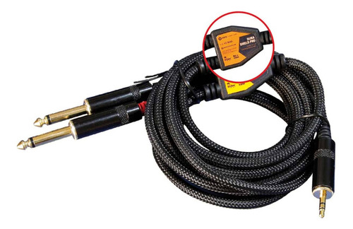 Cable Profesional Plug Spica Estéreo A Doble 1/4 Mono 3,6 Mt