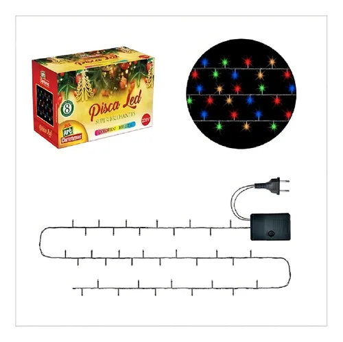 comprar Mt Import Pisca Led Natal Arroz Colorido 100 Lâmpadas Led 127v