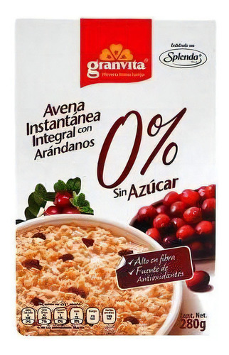 Avena Instantánea Granvita Integral Con Arándanos 280 Gr