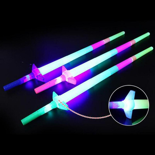 Vara Espada Luminosa Led Extensible Plastica Luces Pack X 10