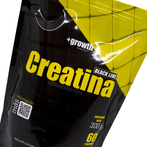 Suplemento En Polvo +growth Black Creatina Monohidratada Micronizada En Doypack De 300ml