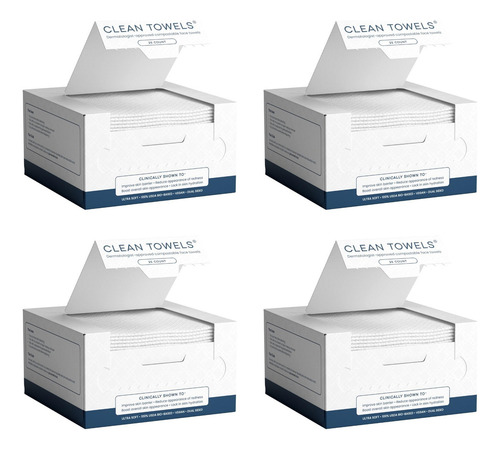 Clean Skin Club Toallas Faciales Clínicamente Probadas 100ud Color Blanco Ultrasuave