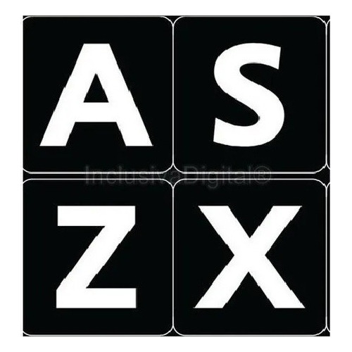 Adesivo Teclado Baixa Visão Alto Contraste Preto Com Branco