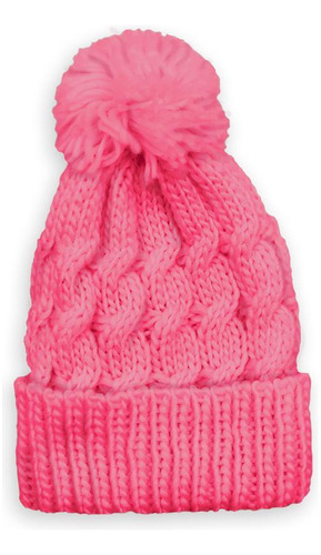 Combo Com 06 Touca De Frio Com Pompom Cor Rosa Confortável