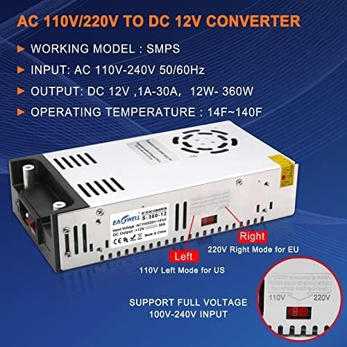 Nueva Versión Ac Dc Converter 360w Con Interruptor, Eagwell