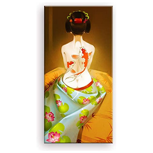 Arte De Pared De Mujer Japonesa, Pintura De Estilo Asiã...