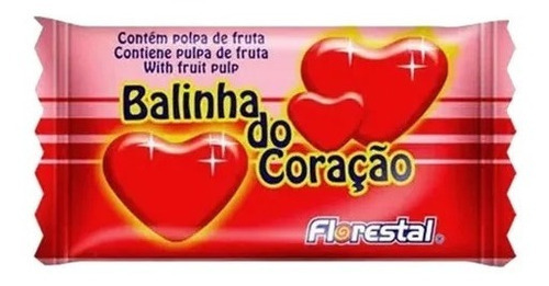 Balinha Do Coração Morango Pacote C/ 500g - Florestal