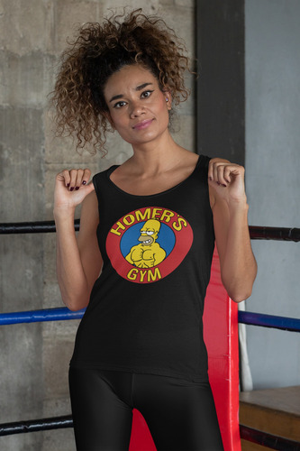 Playera Deportiva Tank Top S/mangas Homero Gym Los Simpson