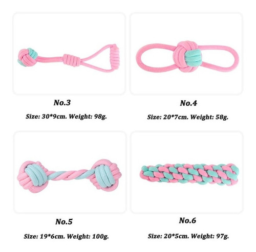 Imagen 6 de 9 de Set 12 Juguetes Para Mascotas, De Cuerdas, Nudos.