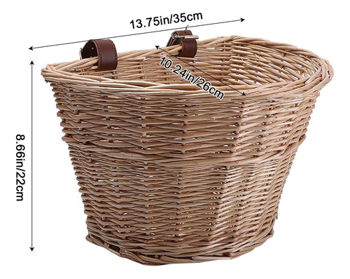 Cesta De Bicicleta En Forma De D De Mimbre Cesta De Compra