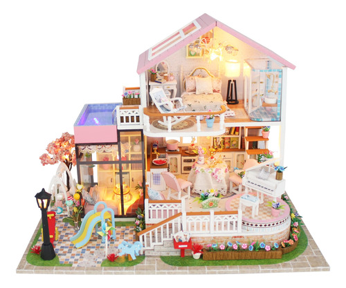 Casa De Muñecas Spilay Dollhouse En Miniatura Con Muebles, K