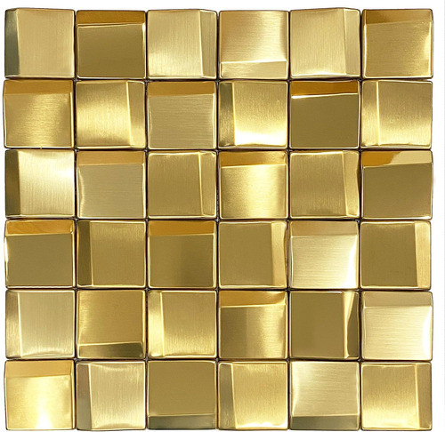 Paneles De Pared 3d, Azulejos De Mosaico De Metal Dorado De 