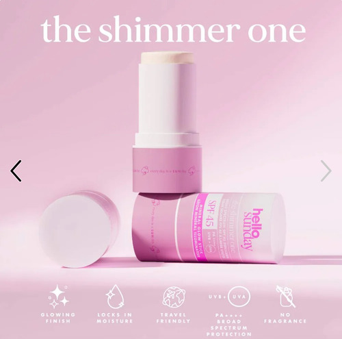 Hello Sunday The Shimmer One Stick Spf 45 Bloqueador Luminos