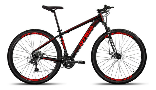 Bicicleta Aro 29 Gts Pro M5 Techs 24v À Disco Hidráulico Cor Preto/vermelho Tamanho Do Quadro 17