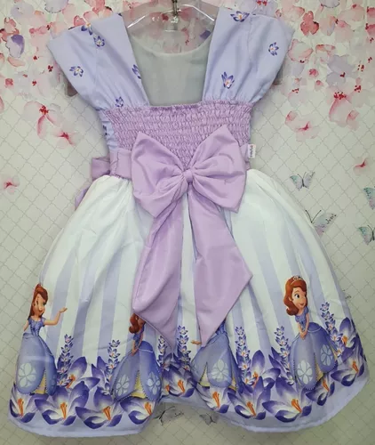 Vestido Princesa Sofia Com Faixinha Frete Gratis