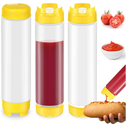 3 Pcs 16 Oz Sauces Squeeze Bottles Condiment Salad Dres...