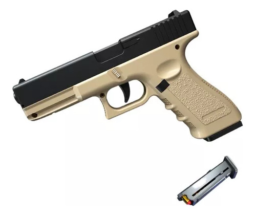 Pistola Glock Con Ráfaga Automática, 2 Cargadores Y 50 Balas