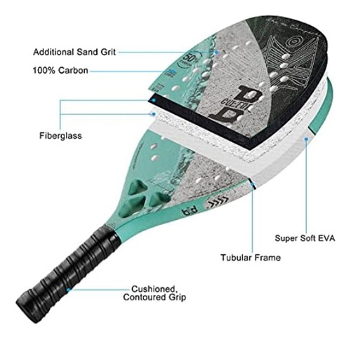 Raqueta De Tenis De Playa Raqueta De Pádel De Carbono 22 Mm