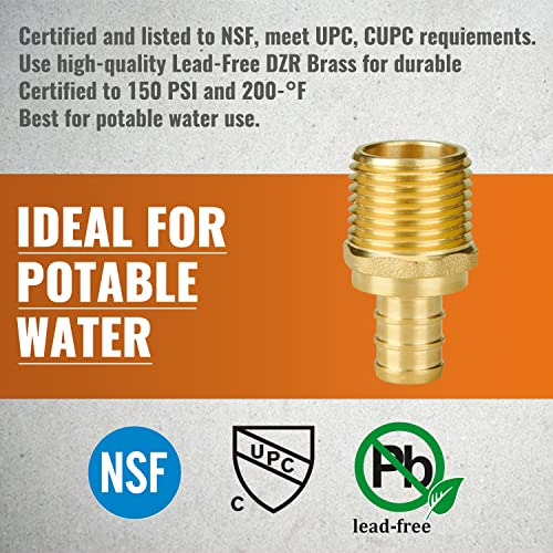 Adaptador Roscado Macho De 1/2 X 1/2 Pex, Paquete De ...