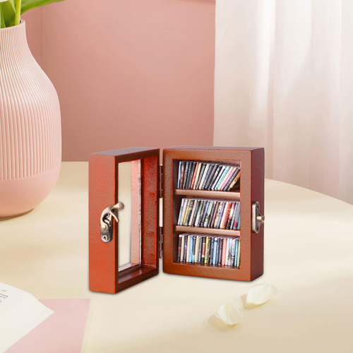 Mini Adorno De Estantería, Escritorio Único Vacío Marrón