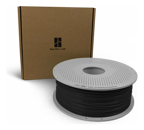 Filamento Bambu Lab Pla Matte Charcoal Preto 1kg 1.75mm Com Carretel Reutilizável E Chip Rfid Reconhecimento Automático Em Impressoras Bambu Lab, Alta Precisão E Qualidade