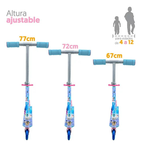 Apache Scooter Frozen Apache Plegable 100mm Color Azul/rosa