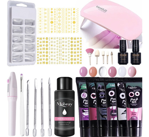 Kit De Uñas De Gel De Cabina De Fibra Acrílica Acrigel Xed N