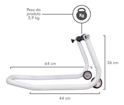 Imagem 4 de 10 de Cavalete Universal Traseiro Moto Cb500 Cb650 Cbr1000 Zincado