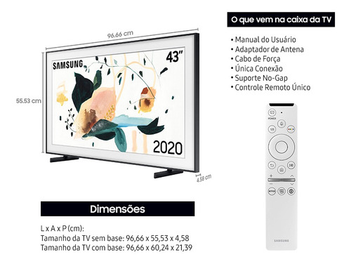 Samsung Smart Tv 43 Qled 4k The Frame 2020 Com Modo Arte