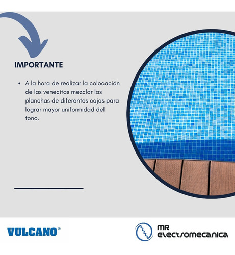Imagen 6 de 10 de Venecita Pileta Vulcano Mix Azul - 2x2 Cm. - Precio Por Caja