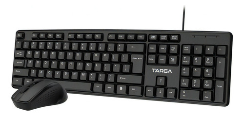 Kit Teclado Cable Y Mouse Usb Targa Office 200 Optico 2.4ghz Color Del Teclado Negro