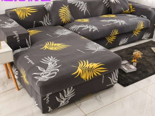 1 Funda De Sofá Elástica En Forma De L Estampada Con Todo