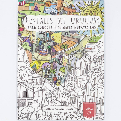 Libro Block Para Colorear De Postales Del Uruguay Pika