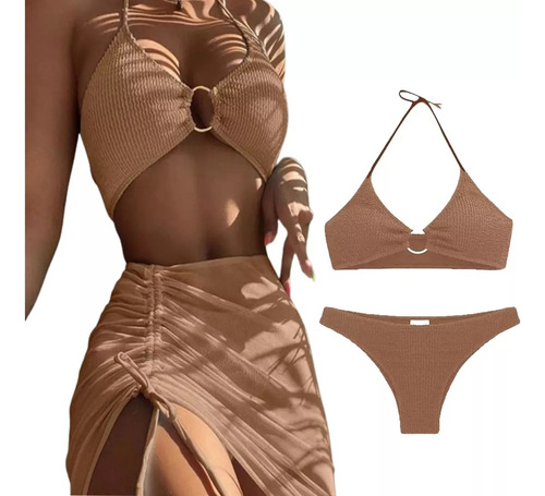 Conjunto De Trajes Baño De Traje De Baño De Tres Piezas