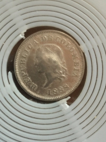 Escasa Moneda De 5 Centavos Colombianos De 1888