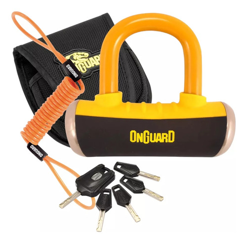 OnGuard 8048C color amarillo candado de disco para moto