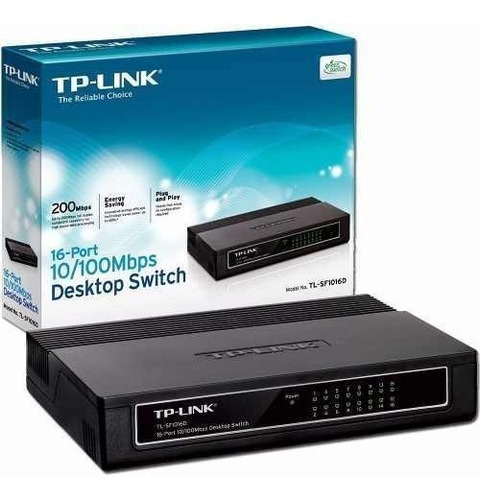 Switch 16 Bocas Tp-link Sf1016d 16 Puertos 10/100mbps Sf1016