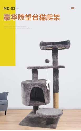Imagen 7 de 7 de Torre Rascador Casa Torre Animales Para Gatos Grande