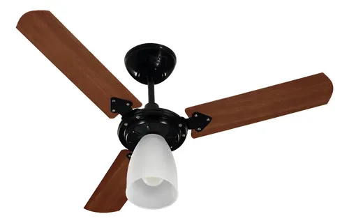 Ventilador de Teto Tron Marbela 3 Pás MDF Verniz Preto Silencioso A