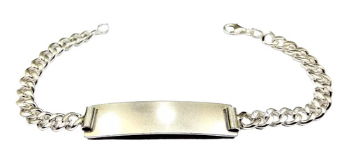 Pulsera Identidad Caballero Groumet 22cm Plata 925 + Grabado