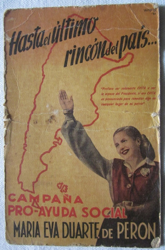Antigua Publicidad Política De Eva Perón