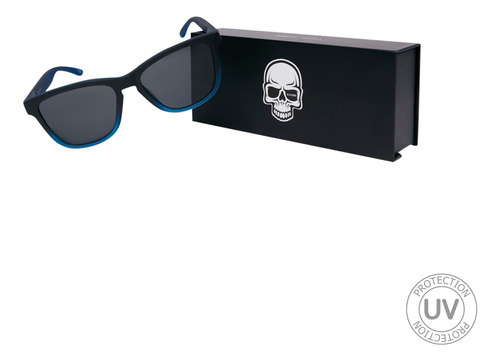 Óculos De Sol Polarizado Proteção Uv400 Yopp Kvra 04 Cor Da Haste Azul Cor Da Lente Preto