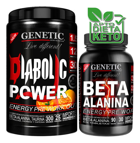 N1 Energia Pre Entreno Diabolic Cafeina Beta Alanina Genetic