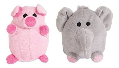 Zoobilee 32023 Mini Elephant Y Pig Dog Toy (paquete De 2)